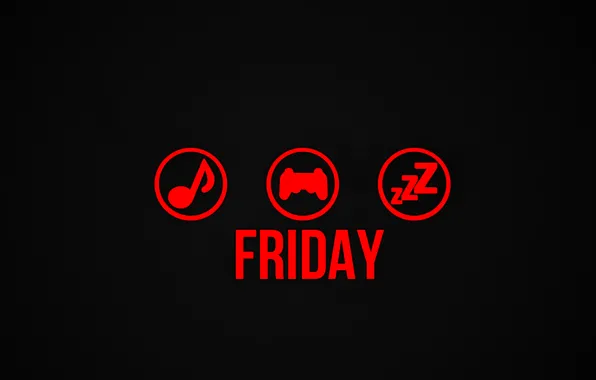 Picture music, play, sleep, friday