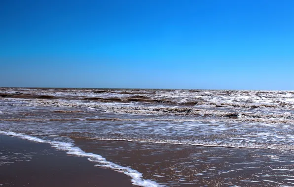 Picture sand, sea, photo, footprints in the sand, The sea of Azov