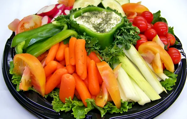 Photo, Vegetables, Pepper, Tomatoes, Food, Carrots