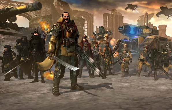 Picture weapons, warhammer 40000, dawn of war 2, the Inquisitor, guard, Imperial, retribution, Lord-General