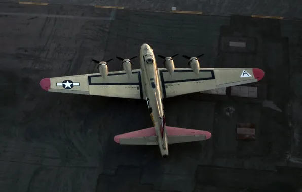 Picture the plane, the airfield, B-17