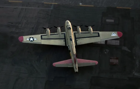 The plane, the airfield, B-17