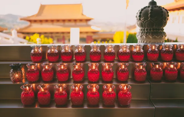 Fire, temple, candle