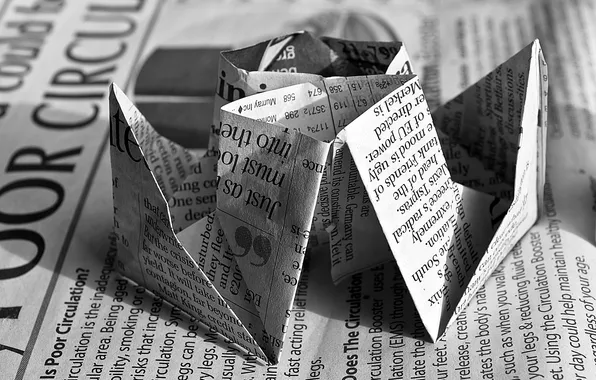 Paper, newspaper, boat, figure