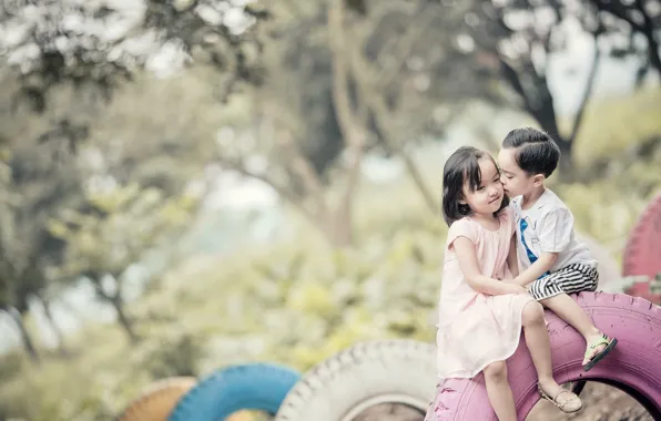 Children, background, mood