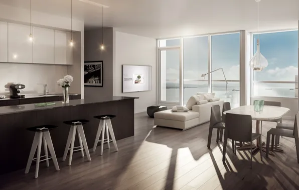 Interior, modern, living space