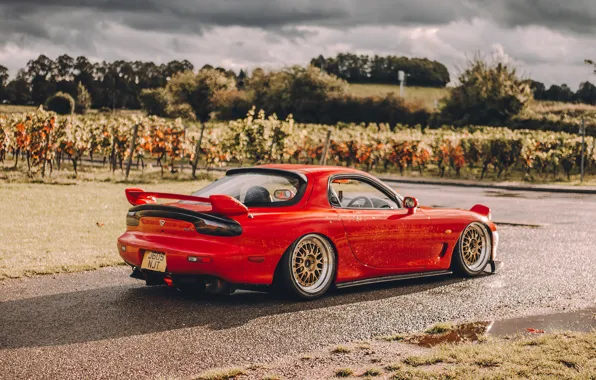 Mazda, red, Mazda, RX-7, Mazda RX-7