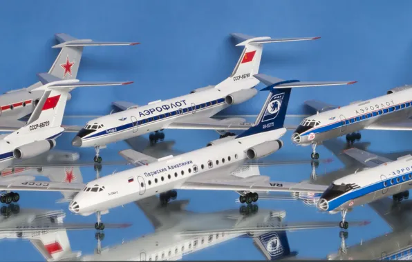 Picture toys, USSR, BBC, aircraft, Aeroflot, Tupolev, B-3, Tu-134