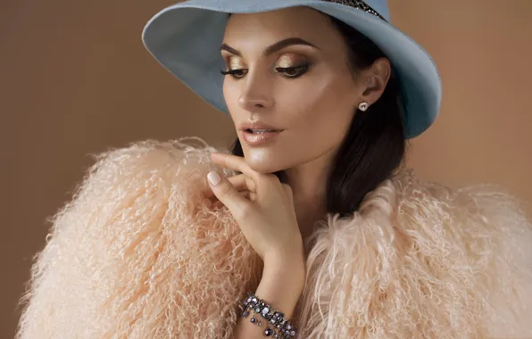 Style, model, hat, brunette