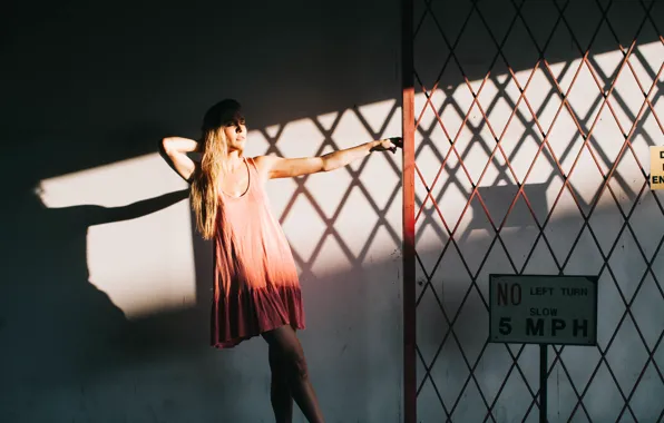 Light, sign, shadow, dress, grille