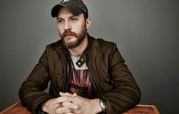 Picture photo, background, jacket, actor, cap, beard, Tom Hardy, Tom Hardy