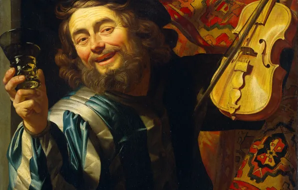 Picture portrait, picture, Merry Musician, Gerrit van Honthorst