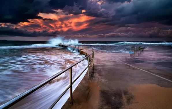 Sea, the sky, the sun, landscape, sunset, nature, the ocean, dawn