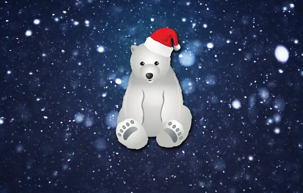 Winter, Minimalism, Snow, New Year, Bear, Background, Holiday, Mood