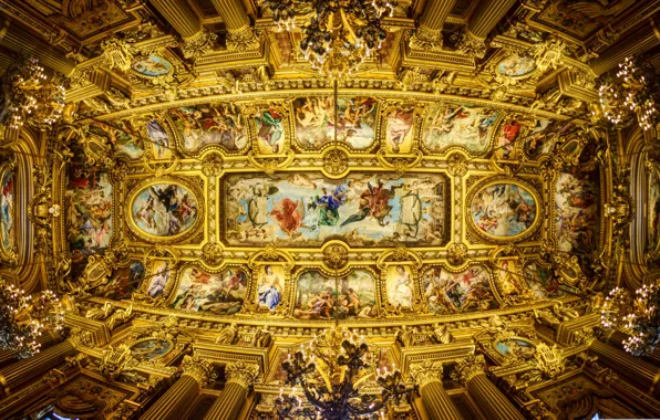 Picture France, Paris, the ceiling, Opera Garnier