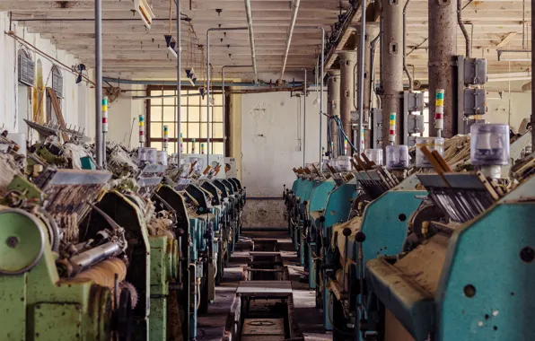 Abandoned, decay, power looms
