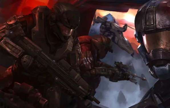 The game, figure, flight, game, soldiers, flying, halo, halo