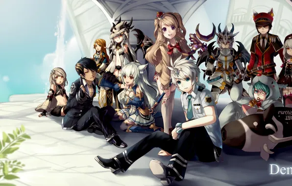 Picture girls, wings, fantasy, art, guys, ears, company, lena