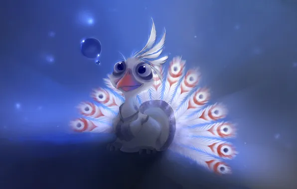 Bubbles, bird, peacock, apofiss, Kung Fu Panda
