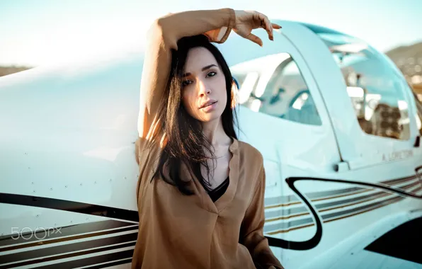 Picture look, the sun, pose, model, portrait, makeup, brunette, hairstyle