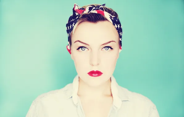 Woman, lips, pin-up, direct gaze
