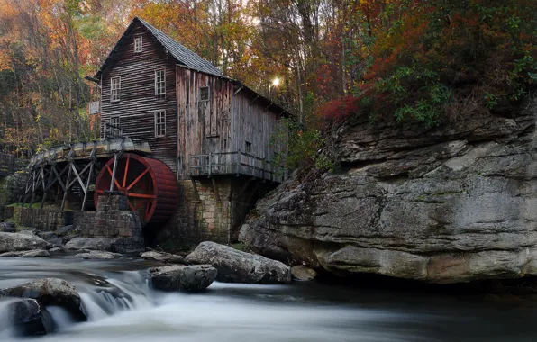 Landscape, river, mill