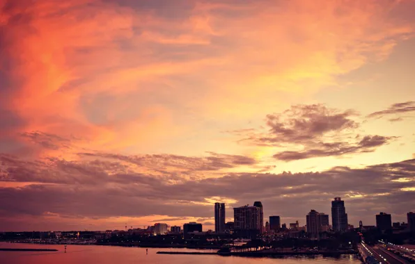 Picture the sky, sunset, river, Peter, Saint Petersburg, Russia, Russia, SPb