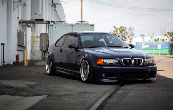 BMW, Blue, E46, BMW M3, Rails, BMW E46