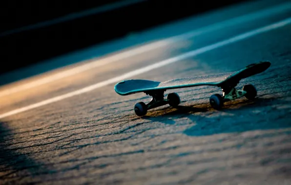 Picture road, light, night, sport, skate, skateboard
