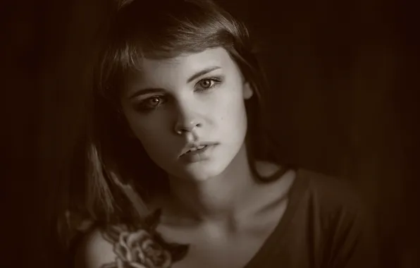 Picture portrait, tattoo, Nastya, Anastasia Shcheglova