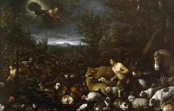Picture, religion, the Bible, mythology, Francesco Bassano, The Fall Of Adam, gurtie