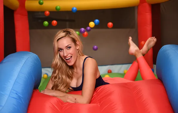 Girl, young, beautiful, sweet, blonde, joyfully
