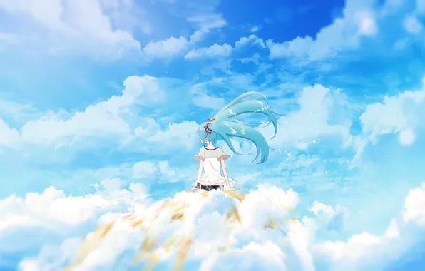 The sky, girl, Hatsune Miku, Vocaloid