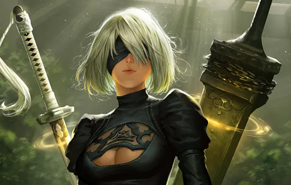 The game, blonde, game, character, character, blonde, Fan art, Nier Automata