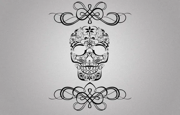 Style, background, patterns, skull