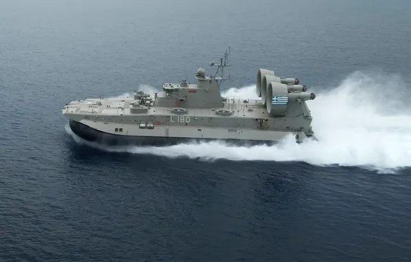 Picture Sea, Small landing craft air cushion, MDKVP "bison", The hovercraft, Kefalonia L-180, The Greek Navy
