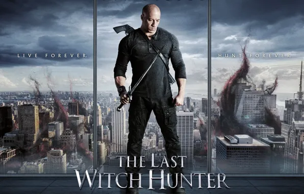 City, cinema, sword, gun, sky, weapon, immortal, cloud