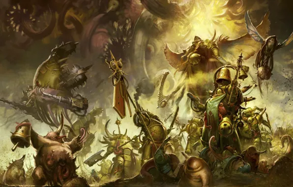Picture chaos, Death, demons, Warhammer 40 000, Death Guard, plague, Nurgle, primarch