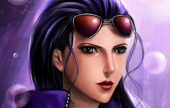 Picture look, girl, glasses, art, one piece, lilyzou, one piece, nico robin