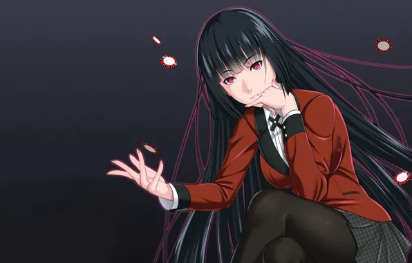 Yumeko Jabami gambling school, kakegurui, anime manga girl | Poster