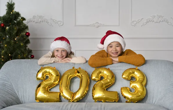 Joy, children, pose, sofa, wall, Shine, boy, hands