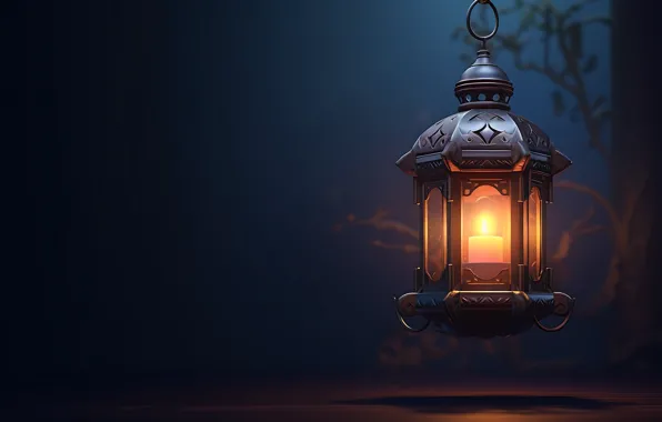 Light, night, the dark background, pattern, candle, Christmas, flashlight, lantern