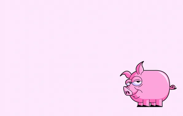 Picture pink, minimalism, tail, pig, pig