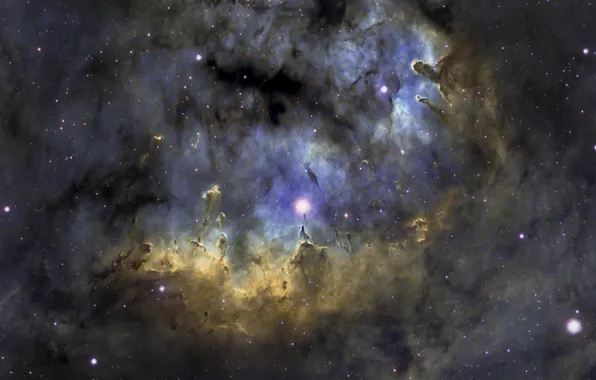 Stars, light, nebula, The universe, galaxy, NGC-7822