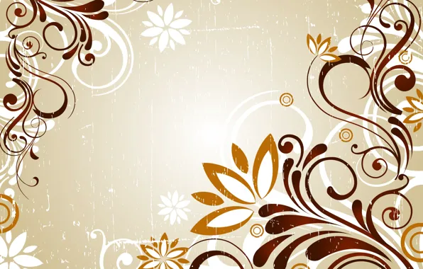 Picture flowers, abstraction, abstract, design, background, vector graphics