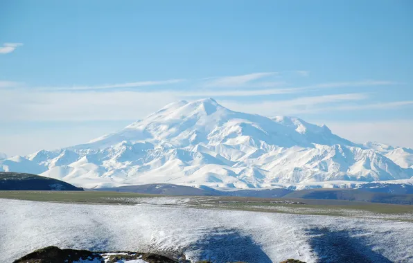 Picture freedom, snow, purity, mountain, spring, mountain, double-headed, greatness