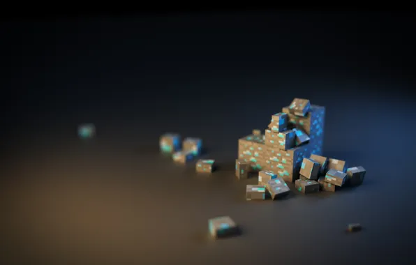 Surface, cubes, focus, figure