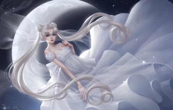 Girl, the moon, dress, princess serenity, tsukino usagi, Bishoujo senshi sailor moon, beauty warrior sailor …