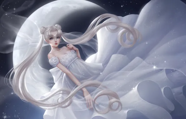 Picture girl, the moon, dress, princess serenity, tsukino usagi, Bishoujo senshi sailor moon, beauty warrior sailor …