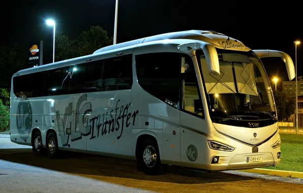 Road, night, bus, mirror